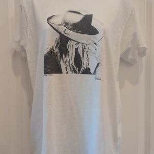 CPRESS STUDIO White T-Shirt "ON THE VERGE" Women's Large